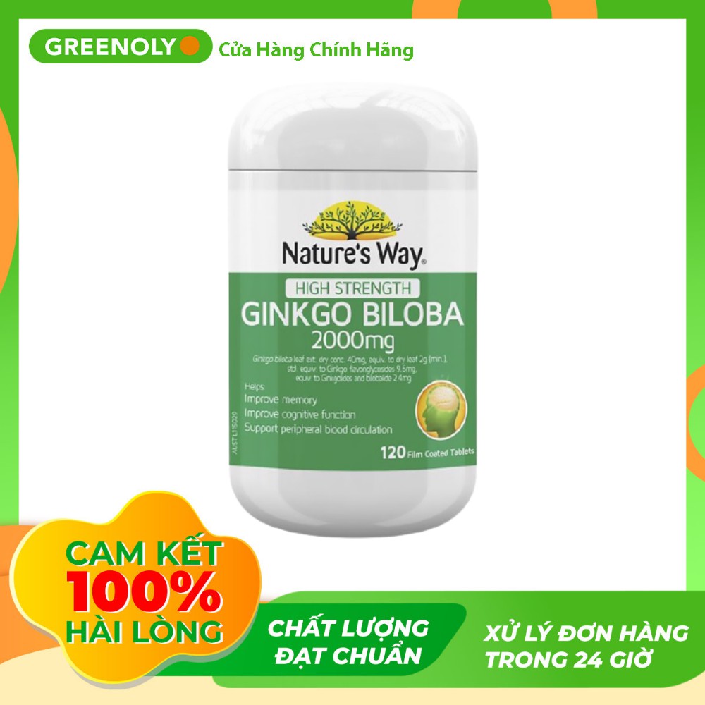 Nature's Way Viên Uống Bổ Não Ginkgo Biloba 2000mg 120 Viên