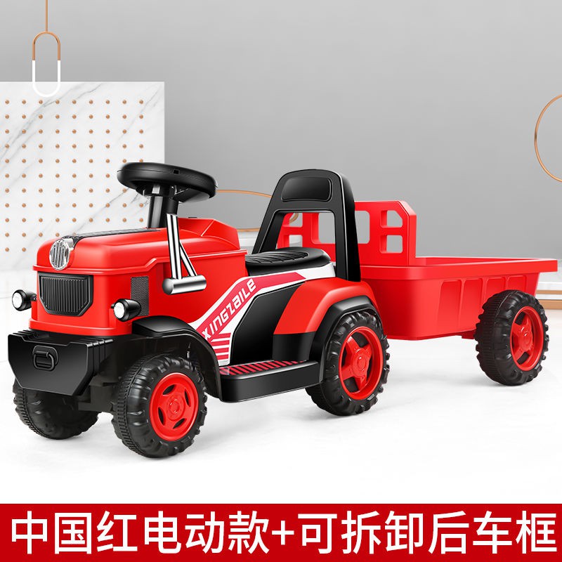 ☞Máy kéo màu đỏ có thể ngồi 2-5-8 một tuổi hai chàng trai và các cô gái bốn bánh xe lớn