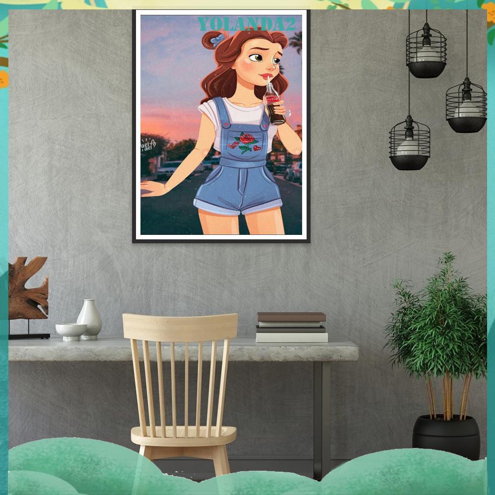 Bộ Tranh Đính Đá Trang Trí Hình Cô Gái 5d Diy Xinh Xắn