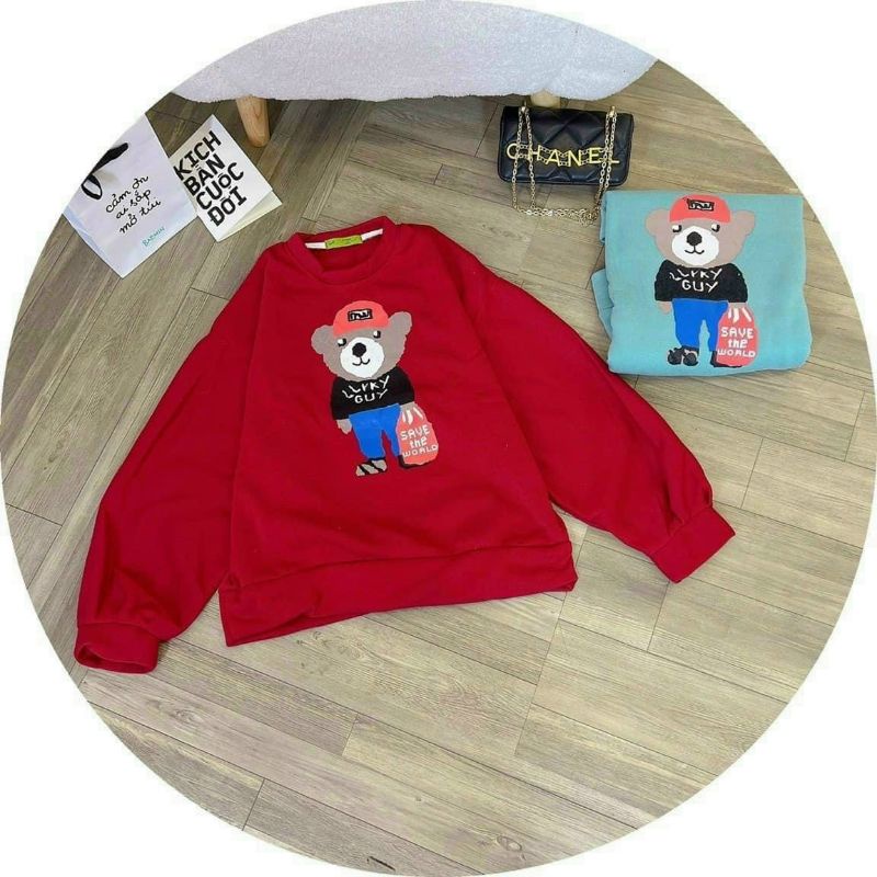 SWEATER NỈ NGOẠI UNISEX IN GẤU CUTE