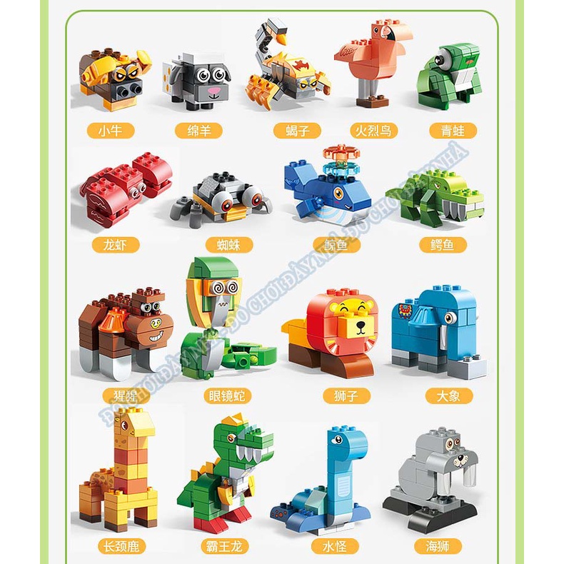 Đồ chơi xếp hình, Lego động vật chính hãng Fello 230pcs, 330pcs, 460pcs - Đồ chơi đầy nhà