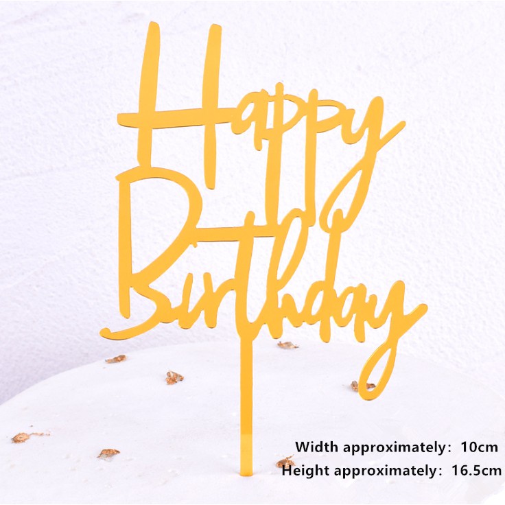 1 Thẻ Trang Trí Bánh Kem Sinh Nhật Bằng Acrylic