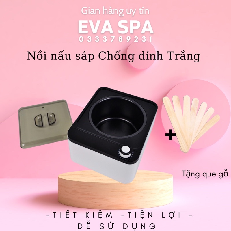 [Nồi Ceramic chống dính] Nồi nấu sáp wax lông cao cấp chống dính công suất lớn (tặng que gỗ)