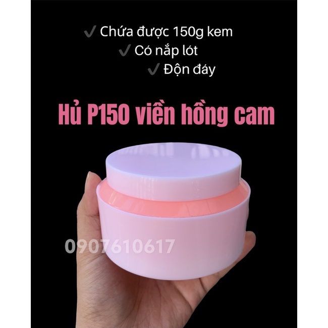 Hủ P150 đựng 150g kem viền vàng &amp; viền hồng