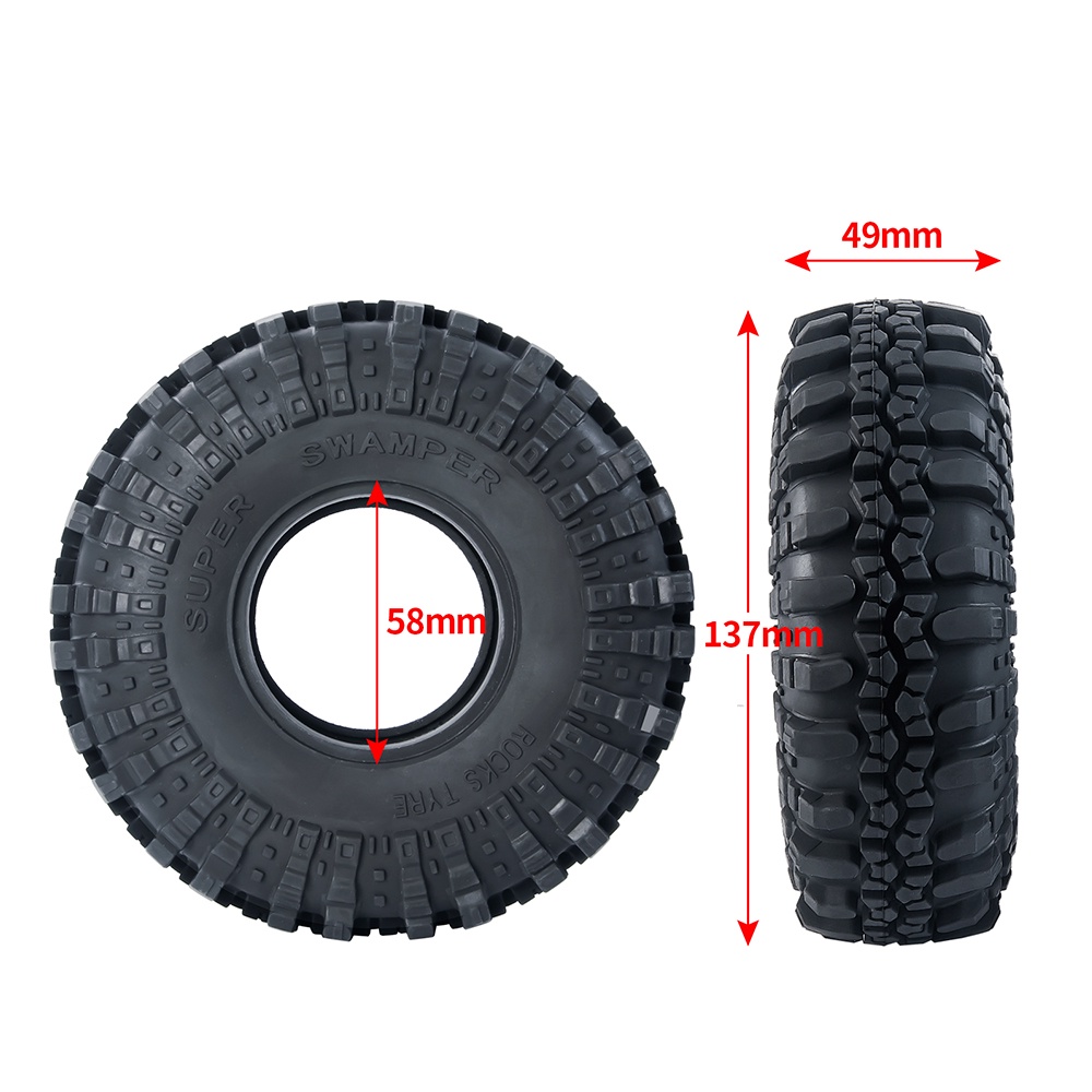 1 Lốp Xe Cao Su 2.2-Inch Cho 1/10 Axis SCX10 90046 Traxxas TRX-4 D