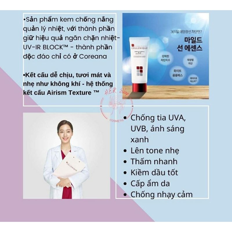 Kem chống nắng Cellenique giữ tone da đẹp, ngăn cản bức xạ nhiệt bằng công nghệ IRF