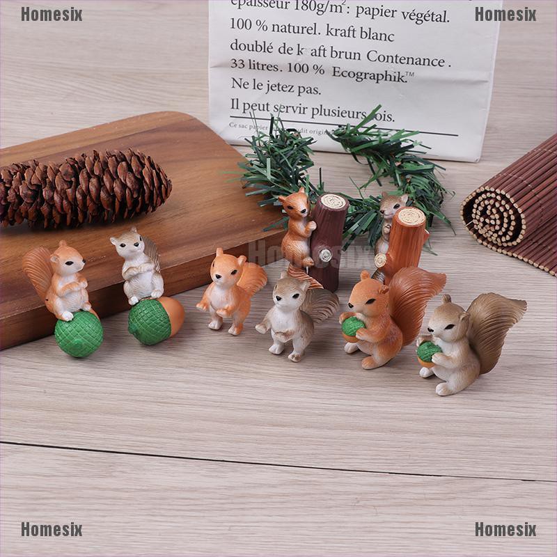 [HoMSI] DIY Squirrel Mini Miniature Fairy Garden Ornament Decor Dollhouse Accessories SUU