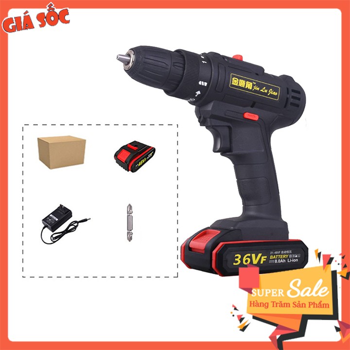 (Loại Tốt) Máy Khoan Pin Bắn Vít 36V - 2 Pin Chuẩn