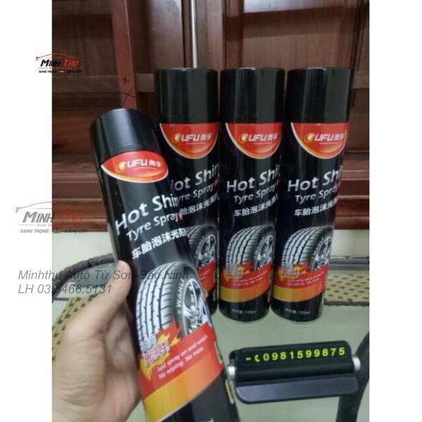 Xịt Bóng Lốp Ô Tô Hot Shine Đánh Bóng Lốp Xe, Làm Sạch Bụi Bẩn