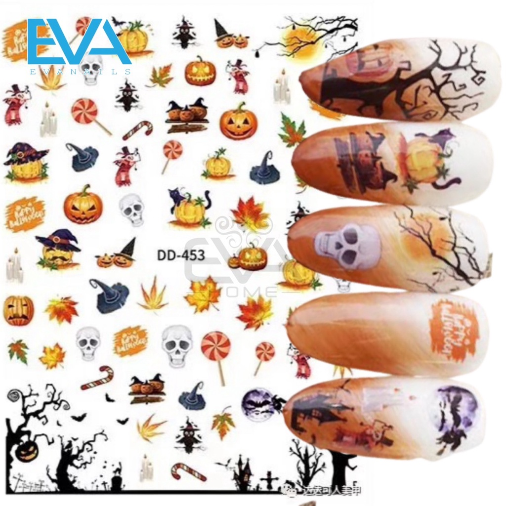 Sticker Dán Móng Tay 3D Trang Trí Chủ Đề Lễ Hội Ma Quỷ Icon Halloween WG358 WG359 WG360