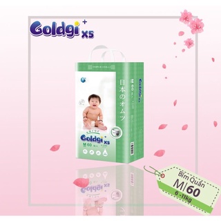 (Tặng quà) Bỉm quần/dán Goldgi+X5 mẫu mới 2021 Nhật Bản đủ size NB92/S84/M66-M60/L56-L48/XL44/XXL32