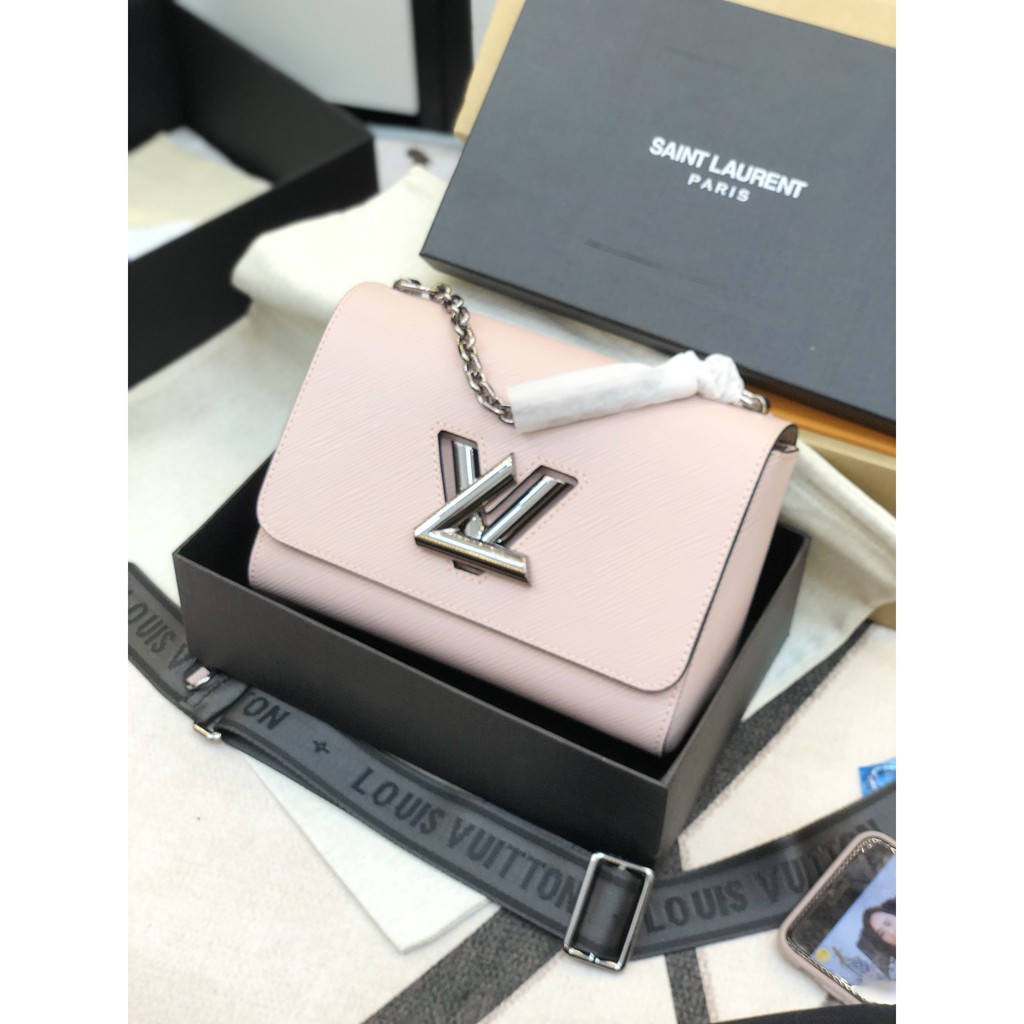 Túi Twist super da tăm màu hồng size 23cm