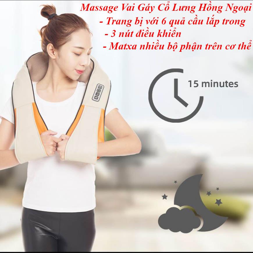 ĐAI MASSAGE ĐẤM LƯNG VAI CỔ GÁY TOÀN THÂN NECK W-808 GIẢM ĐAU NHỨC MỎI.UY TÍN CHẤT LƯỢNG THOẢI MÁI KHI SỬ DỤNG