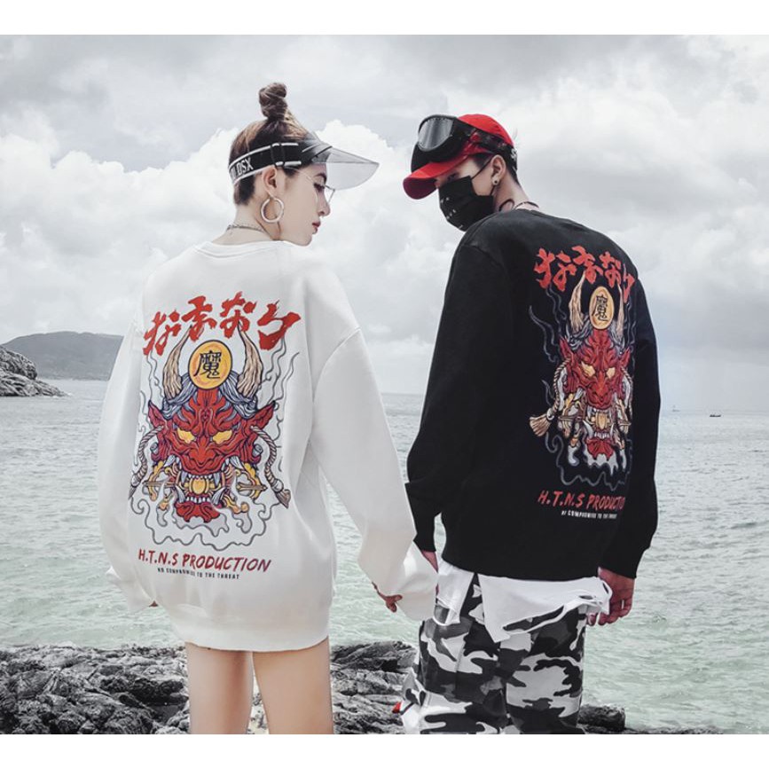 áo hoodie- sweater nỉ bông ấm áp, in hình QUỶ DEMON, đầy đủ size