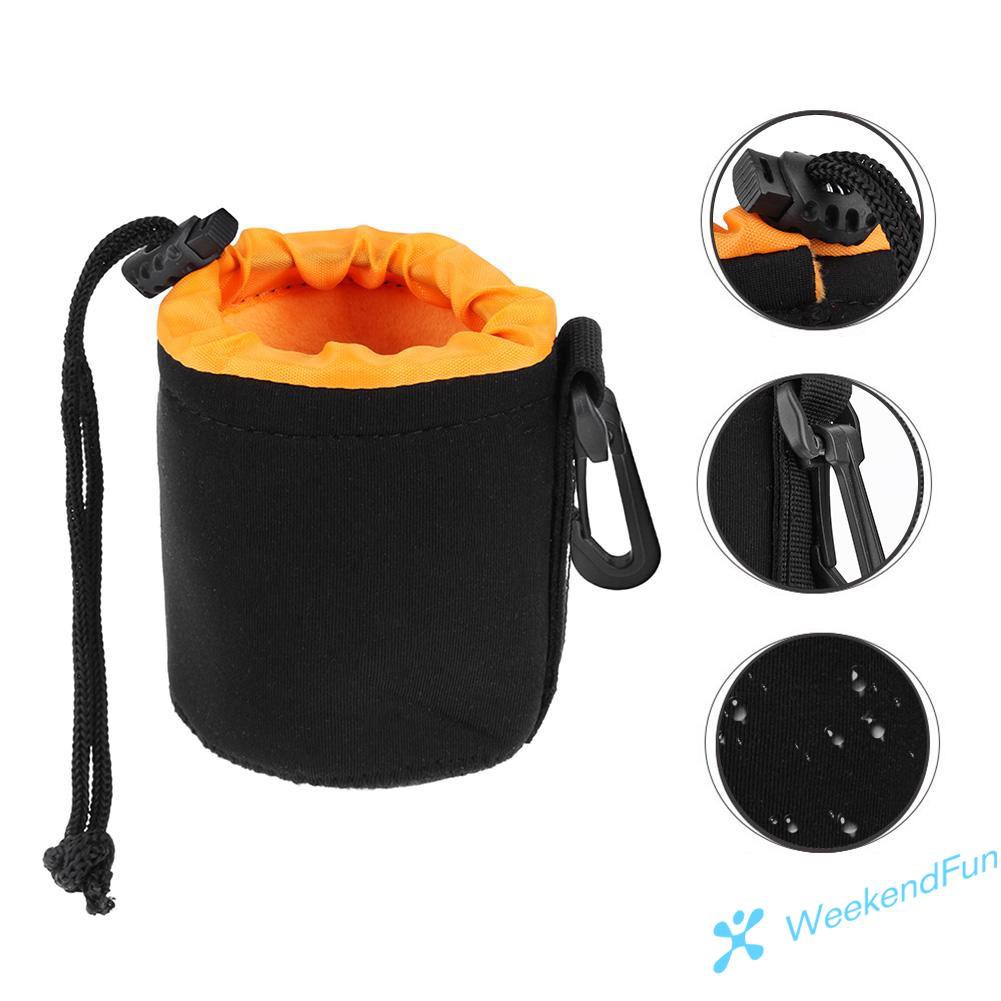 Túi đựng ống kính máy ảnh bằng neoprene mềm mại không thấm nước lót lông cừu có dây rút