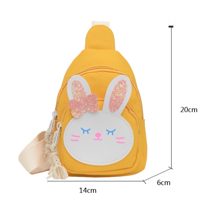 Túi đeo chéo mini cho bé trai bé gái Hạ Băng Designs, túi xách mini trẻ em đựng tiền điện thoại - Hình Thỏ