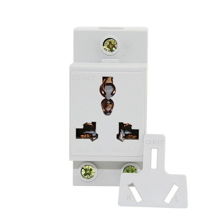 Ổ cắm cài dinrail  AC30-124 gắn thanh ray 3 chấu