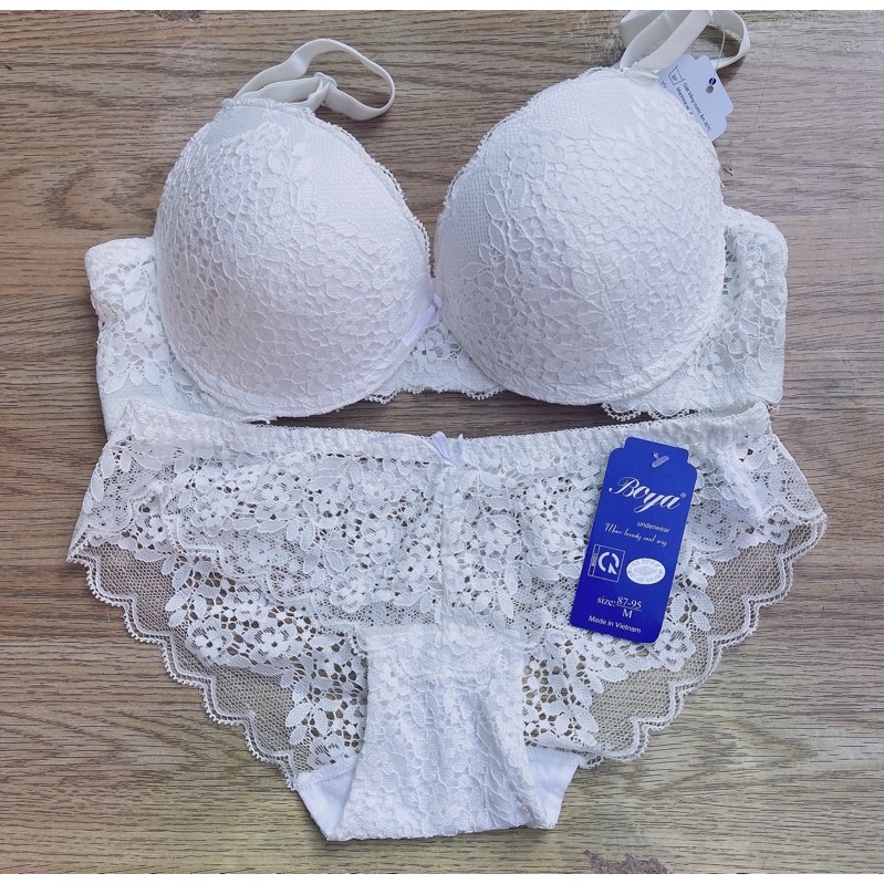 Bộ đồ lót ren boya chính hãng - mút vừa nâng ngực - 081