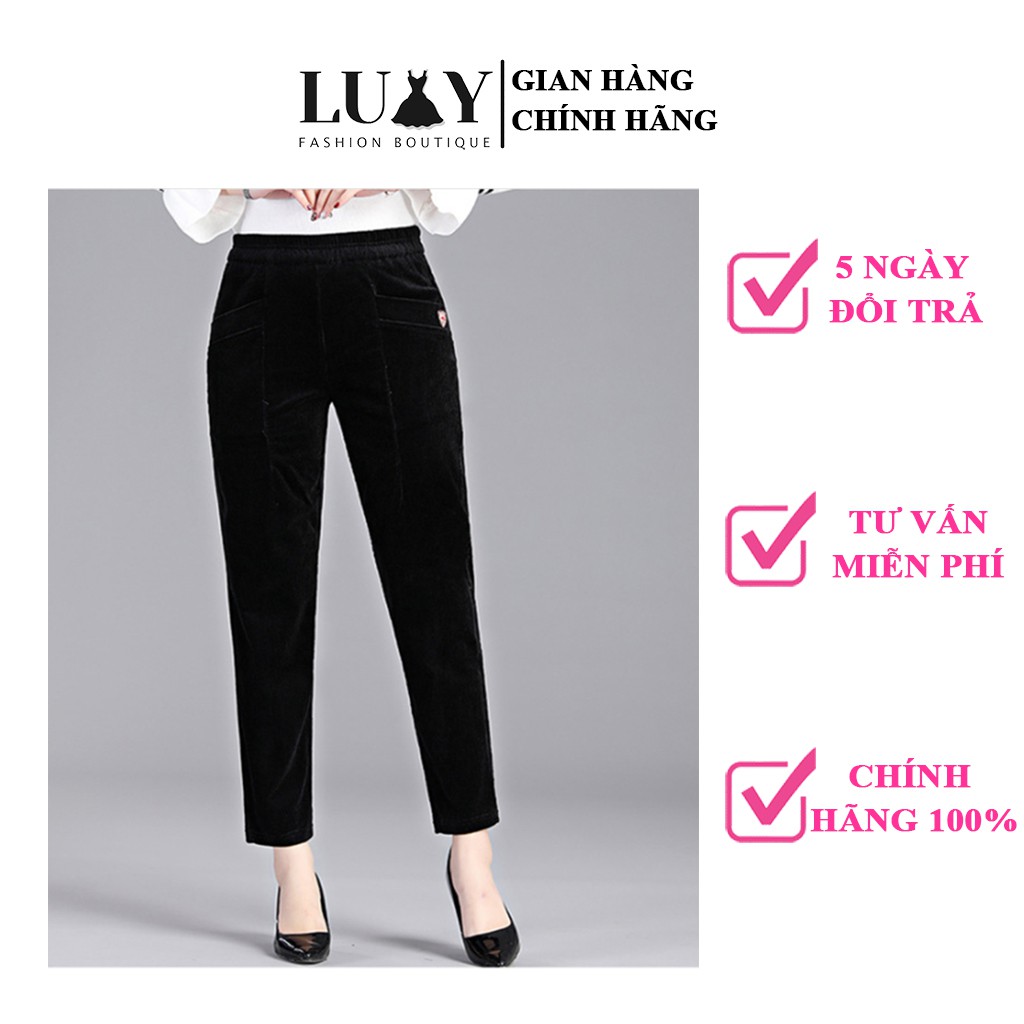 Quần Jean Baggy Nữ Cạp Chun Dáng Thụng Co Dãn 4 Chiều Chính Hãng Luxy- V202