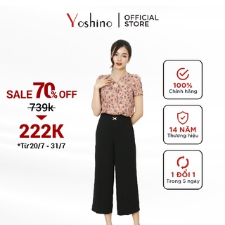 Quần Công Sở Nữ YOSHINO Dáng Culottes Trang Trí Cạp, Ống Lửng, Chất Liệu Mango Thoải Mái, Dễ Chịu 117214282