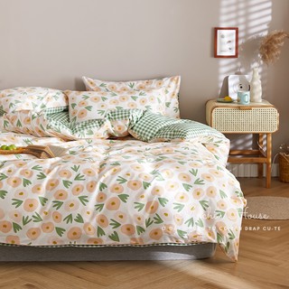 [VẢI SIÊU ĐẸP] BỘ CHĂN GA GỐI POLY COTTON HOA NỀN CARO MẪU MỚI NHẤT 2020