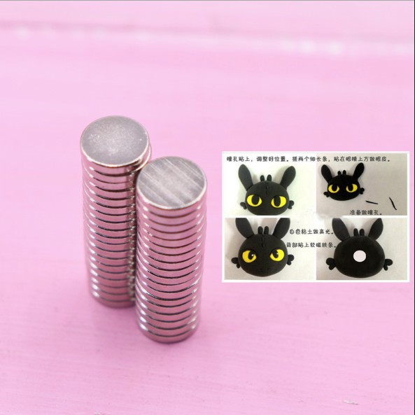 Nam châm viên đường kính 10mm x 2mm mạ Niken thích hợp đính mô hình, đất nặn, DIY