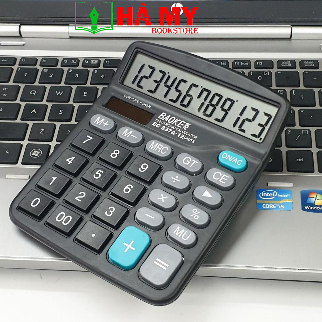 [Hỏa Tốc] Máy tính 12 số BAOKE Mã EC837A - NHÀ SACH HÀ MY
