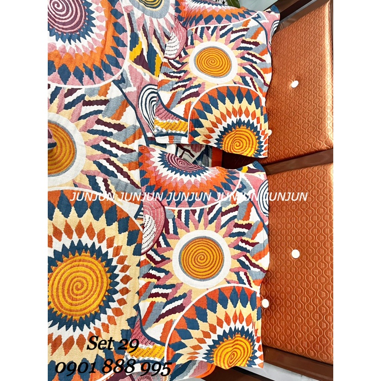 N1_SET Chăn Ga Gối vải Xô Organic cotton dòng cao cấp