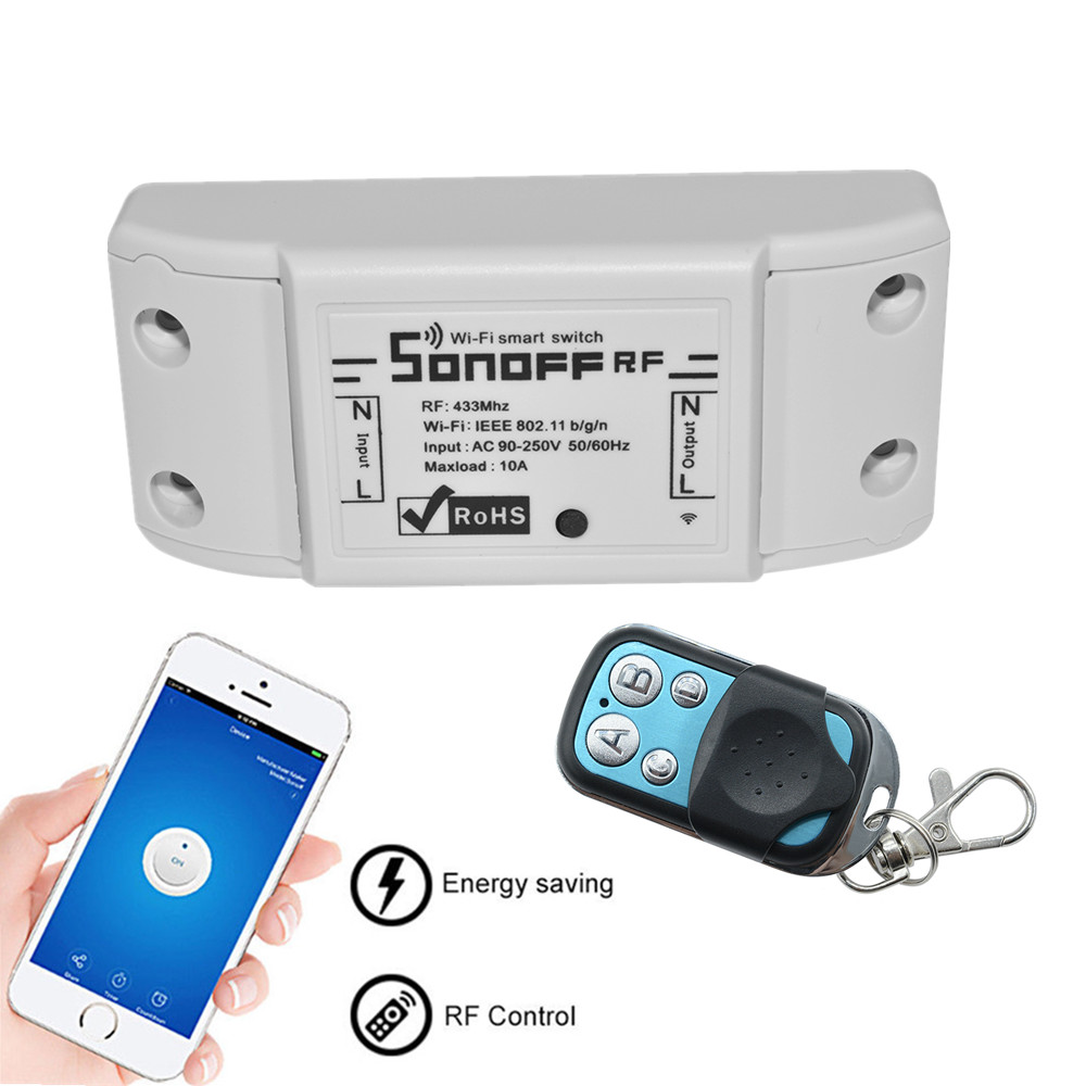 DIYMORE Ổ Cắm Thông Minh Sonoff Rf Wifi Không Dây Kèm Remote Điều Khiển 433mhz Ewelink