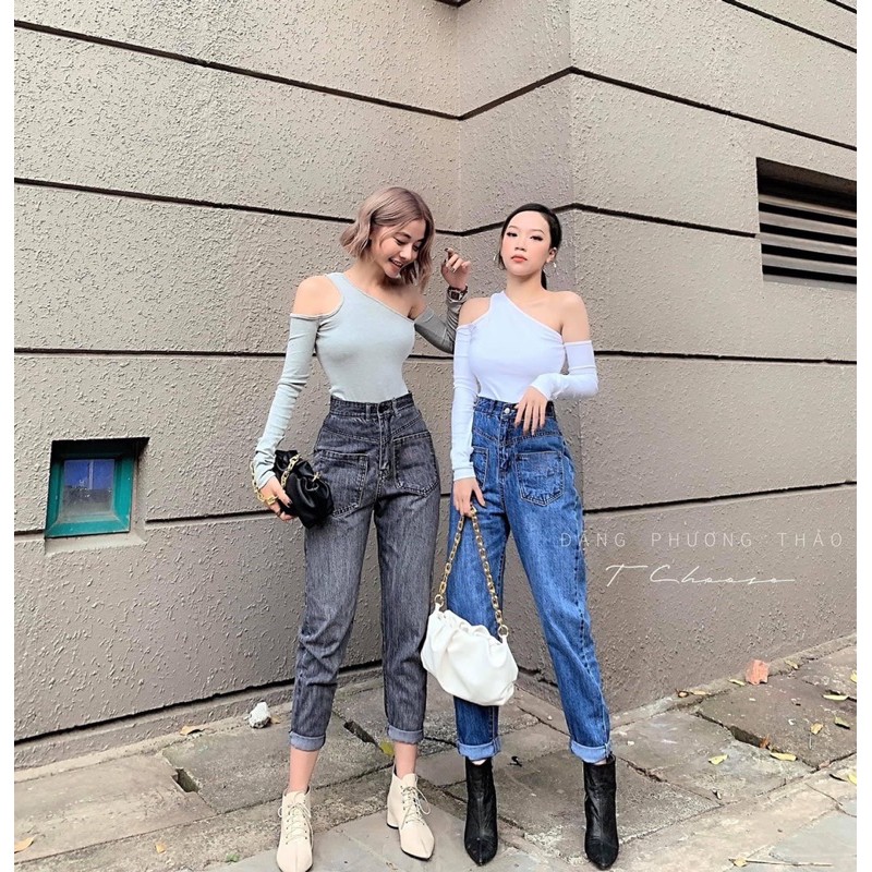 Quần baggy jean nữ MS87 ✈️FREESHIP✈️ quần baggy jean nữ lưng cao size đại túi kiểu hàng VNXK thời trang bigsize 2Kjean