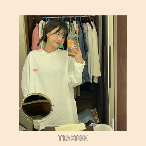 Áo thun dài tay Unisex phông đính logo nam nữ lỡ oversize form rộng sweater ulzzang Hàn Quốc
