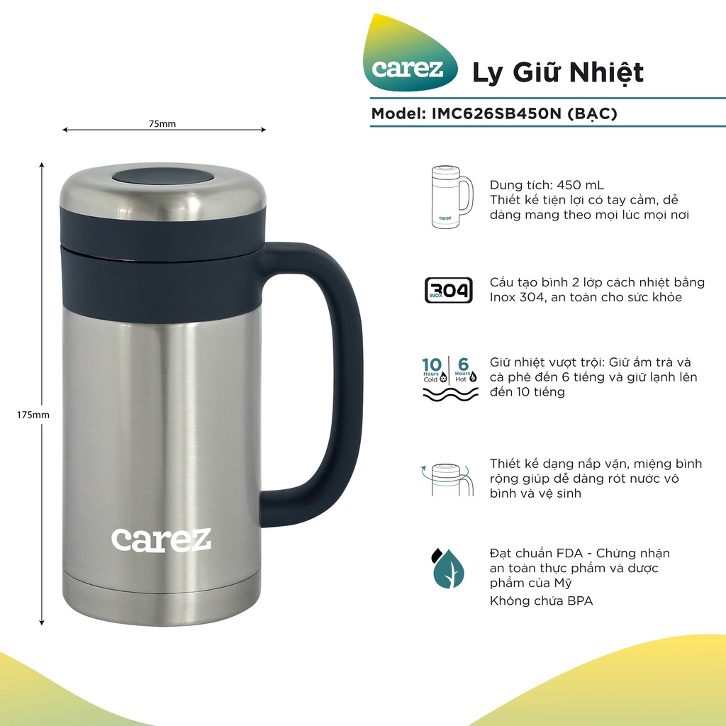 CỐC GIỮ NHIỆT CAREZ 450ml IMC626SB450N