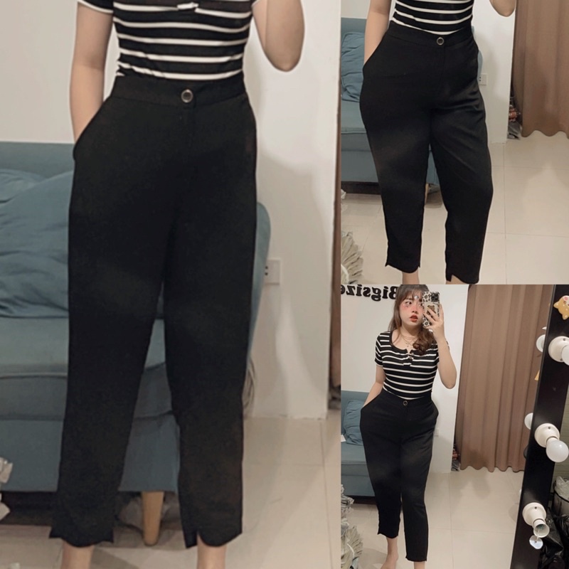 QD001 Quần Baggy Bigsize Ống Lệch Maii Thươngg Bigsize