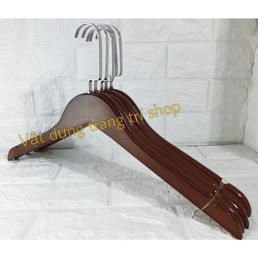 Móc Gỗ Treo Quần Áo Gỗ Nâu Cao Cấp, Gỗ Nâu KTN 44.5cm ( 1 Móc )