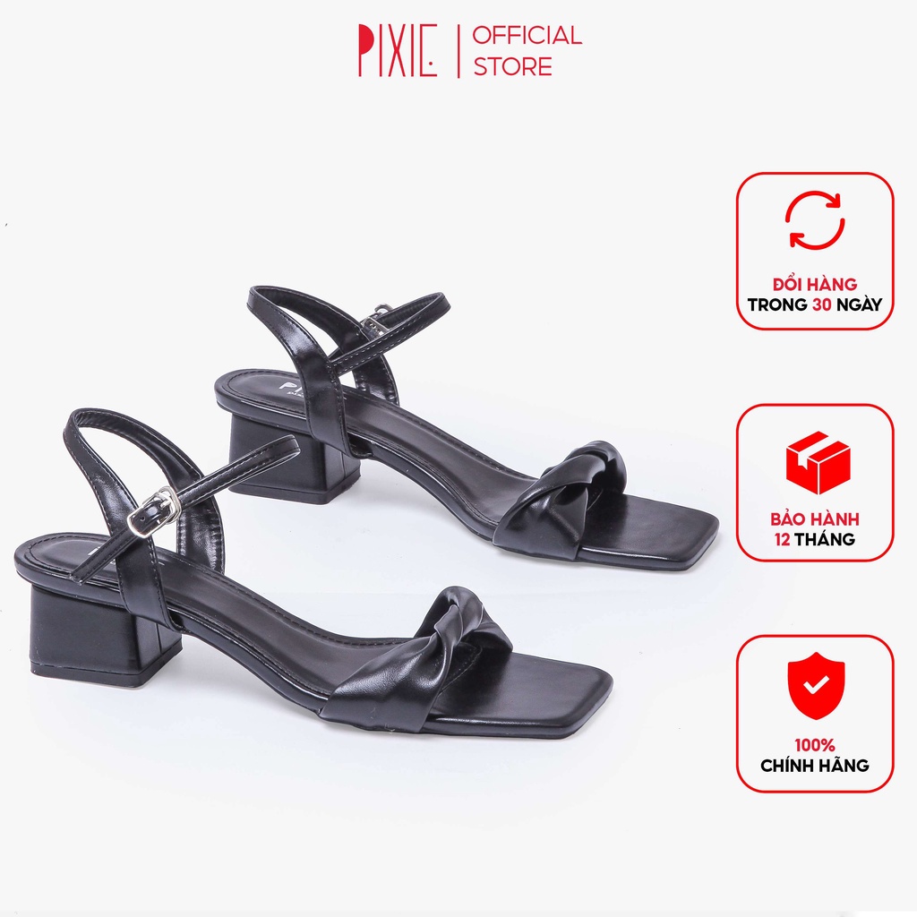 Giày Sandal Cao Gót 5cm Quai Bèo Nhún X988 Pixie