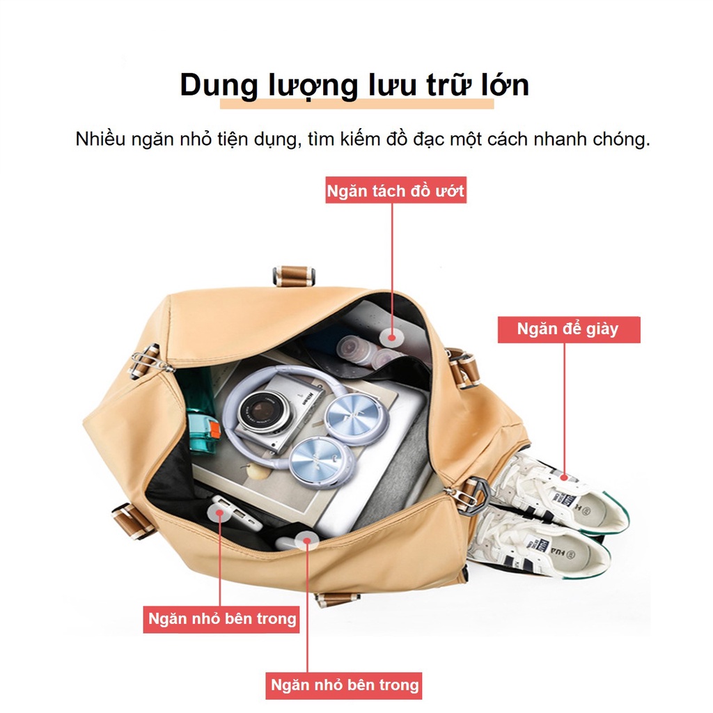 Túi Du Lịch Thể Thao Nhiều Ngăn Có Ngăn Tách Đồ Khô Ướt, Ngăn Để Giày Riêng Phong Cách Hiện Đại Sarus Crane SC26