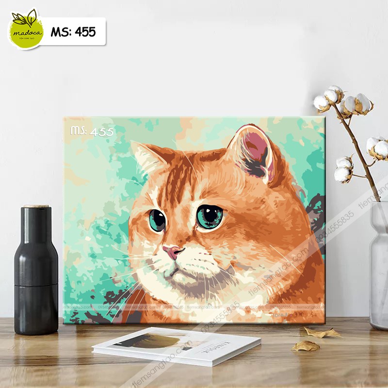 Tranh tô màu tô số Mèo vàng T455