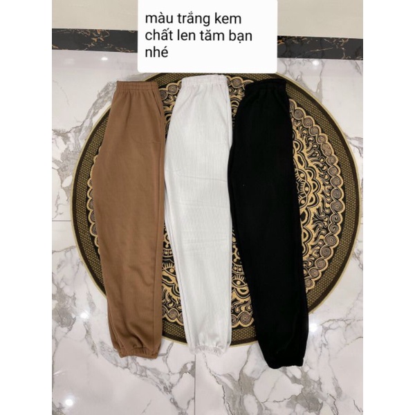 Quần nỉ Bom uniex-Jogger trơn cạp chun