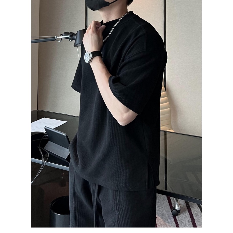 Bộ Phông Hè Đen Trơn BASSIC BOZIP Cao Cấp, Chất Bozip Dày Đẹp Thoáng Mát Sành Điệu