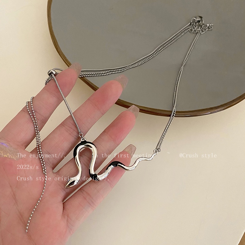 Vòng cổ Mạ Bạc Mặt Hình Con Rắn Thời Trang Dành Cho Nữ