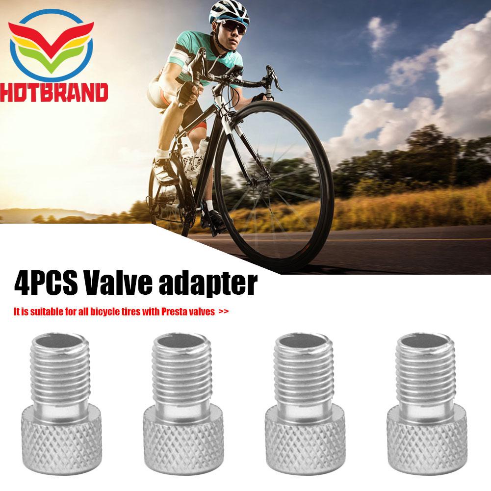 Set 4 Đầu Chuyển Đổi Van Bơm Xe Đạp Presta Sang US Chất Lượng Cao