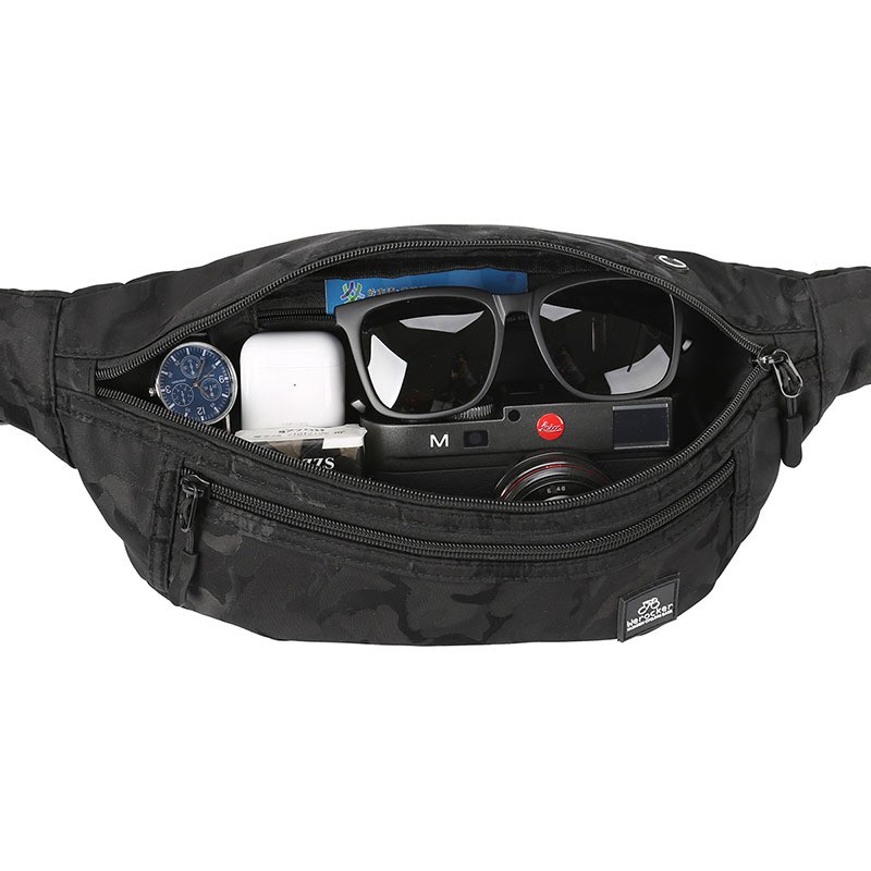 Túi đeo hông vải oxford kết hợp nylon họa tiết rằn ri thời trang cao cấp cho nam | BigBuy360 - bigbuy360.vn