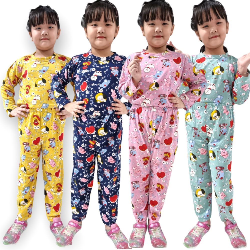 Bộ Đồ Ngủ In Hình BTS 2013 Dễ Thương Cho Bé Từ 1-8 Tuổi
