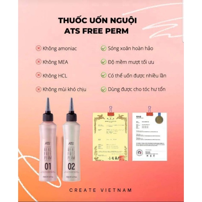 UỐN LẠNH 𝐀𝐓𝐒 𝐑𝐄𝐀𝐋 𝐅𝐑𝐄𝐄 𝐏𝐄𝐑𝐌 135ML