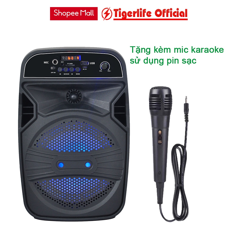Loa bluetooth karaoke mini Tigerlife JubaHL651 Bass 6.5 Inch nhạc qua ĐT Tivi Laptop MTB USB