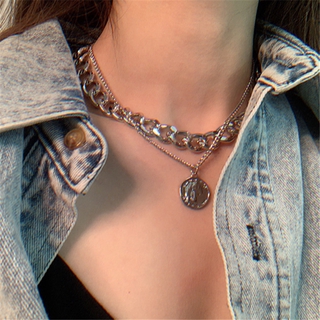  Dây chuyền choker vàng kim nhiều lớp phong cách hoài cổ thanh lịch cho nữ