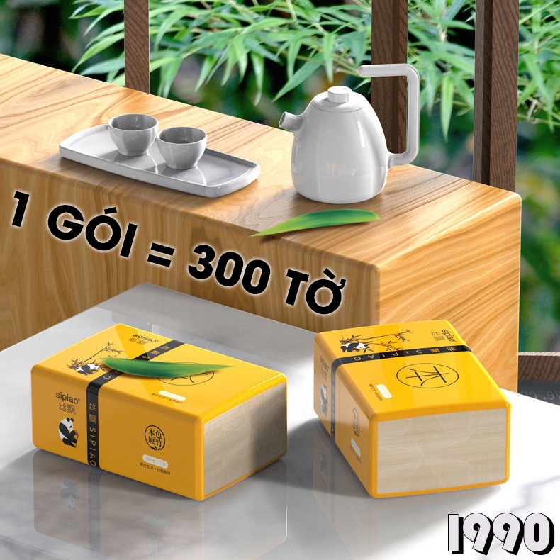 Giấy Ăn Gấu Trúc Loại 300 tờ - Bán Lẻ 1 Gói