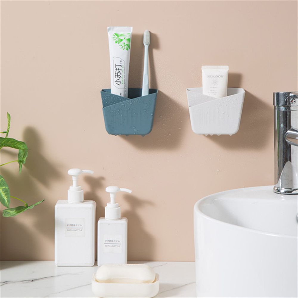 Hộp Nhựa Đựng Bàn Chải Đánh Răng / Điều Khiển Từ Xa Gắn Tường Không Cần Khoan Lỗ Đa Năng