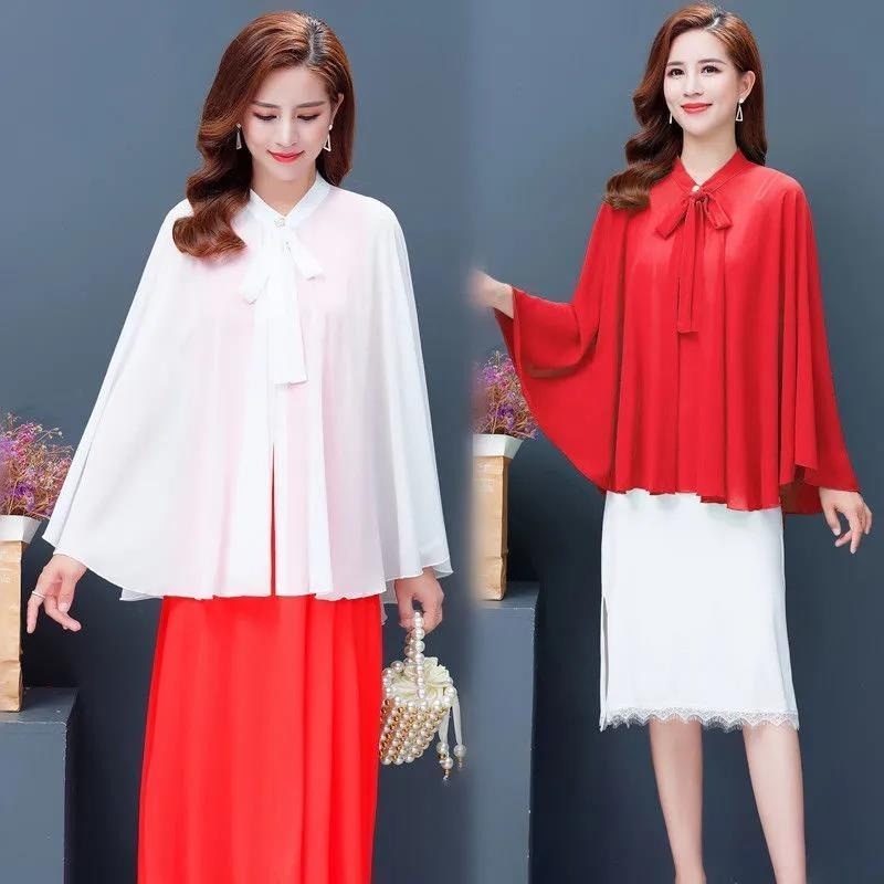 Áo Khoác cardigan Vải chiffon Mỏng Dáng Rộng Thời Trang Mùa Hè Thanh Lịch