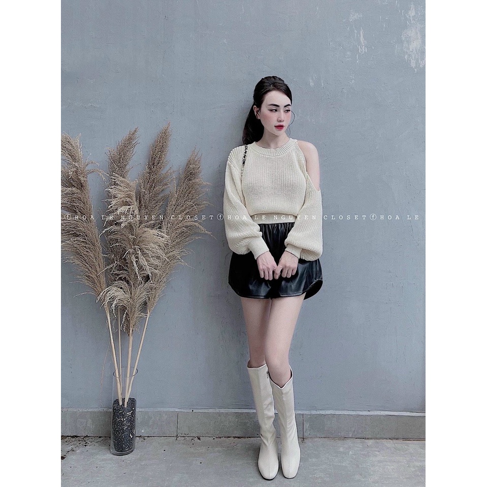 Aó len thụng phối vạt xéo, áo chất len ấm, hình đẹp, nét, áo may kỹ, dễ phối đồ với quần jeans, chân váy | BigBuy360 - bigbuy360.vn